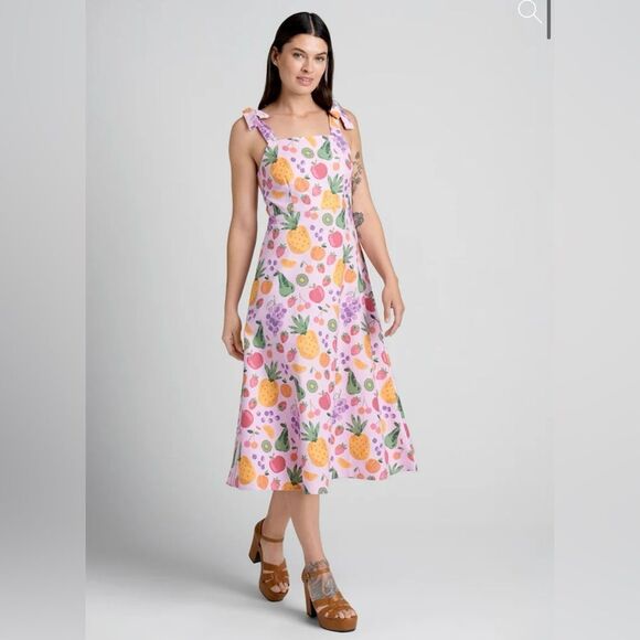 Princess Highway Dresses & Skirts - Princess Highway Fresh Squeeze Midi Dress Pink Bow Strap Sundress 10AU 6 US NWT
